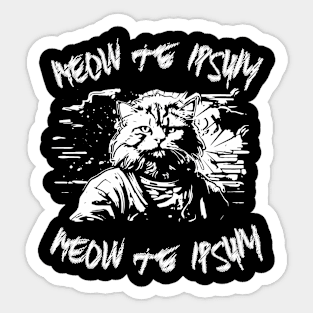 B/White MEOW TE IPSUM - KNOW YOURSELF Sticker